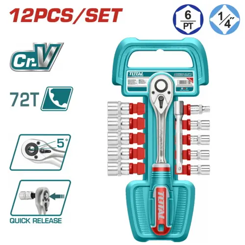 طقم لقم  توتال 1/4 إنش 12 قطعة